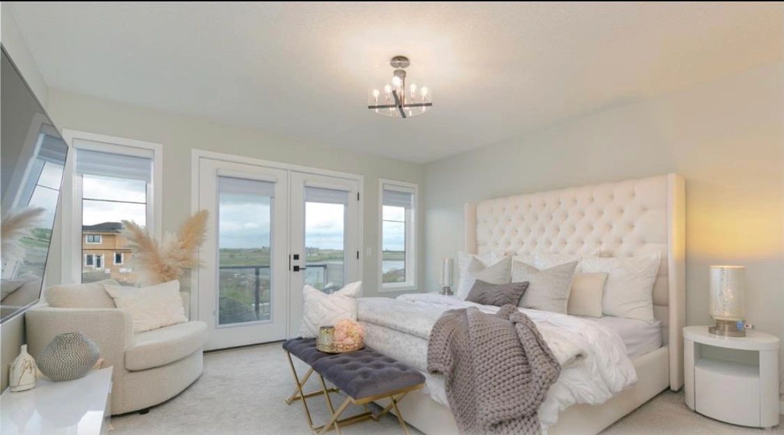 Staged primary bedroom